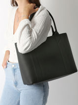 Handtas Delft Leder Nathan baume Zwart mondrian 5-vue-porte